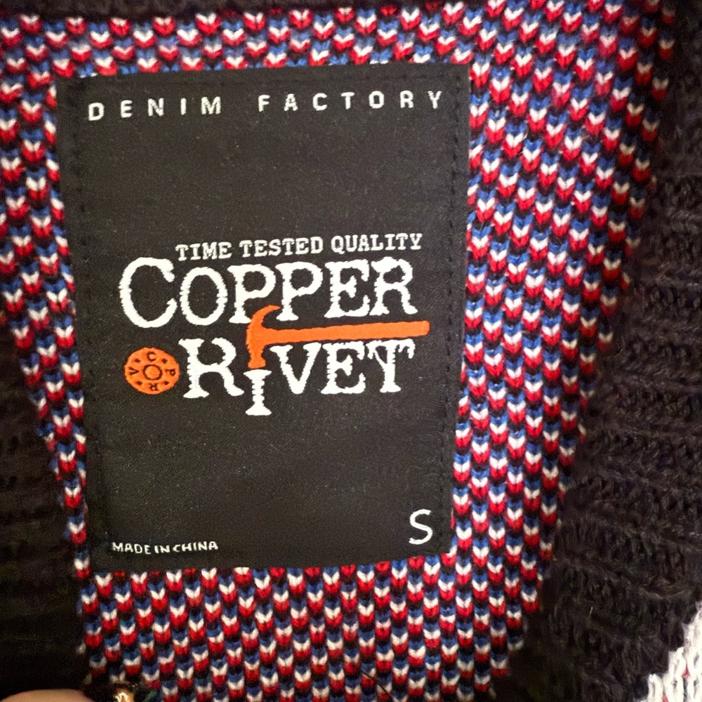 Copper Rivet Men's Racing Blue Zip-Up Knit Sweater, Size Small - Picture 5 of 9